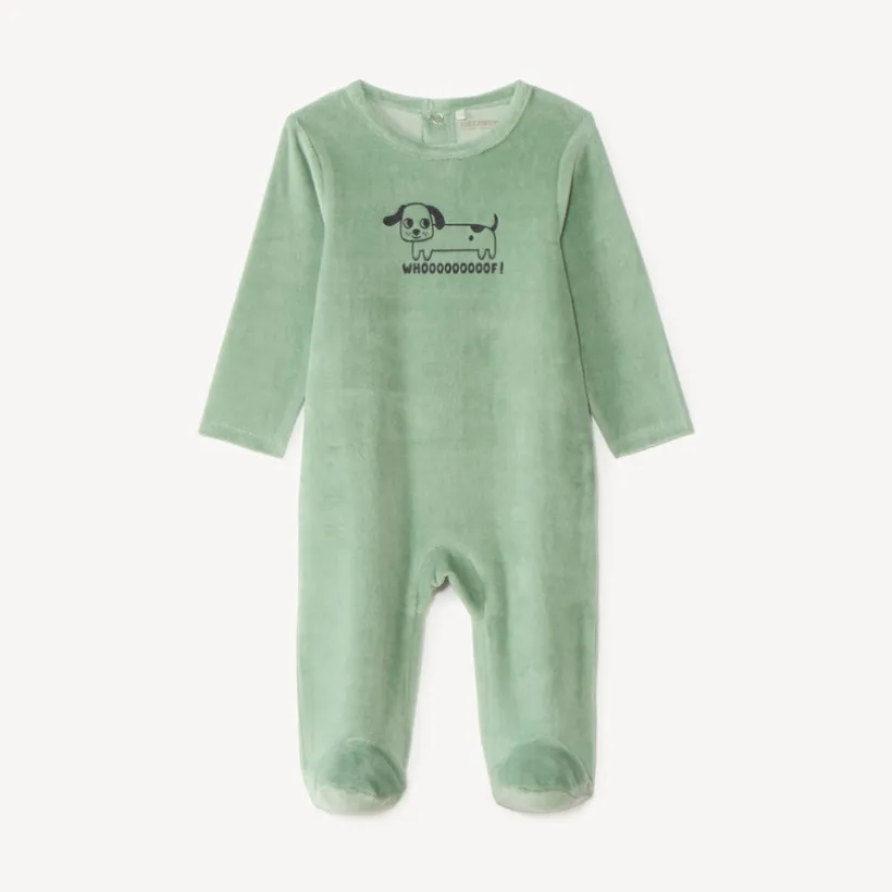 Dors-bien bébé garçon en velours print mignon