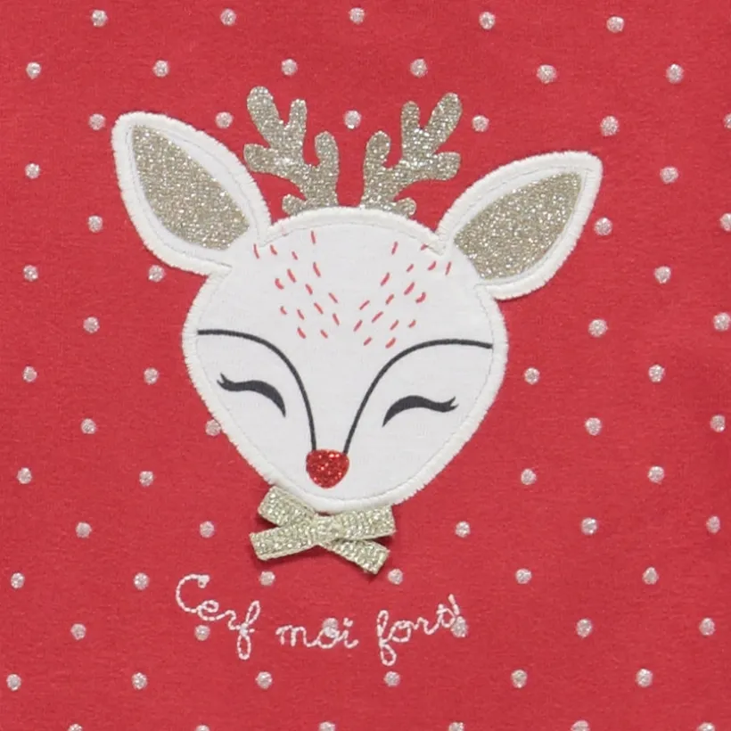Dors-bien Cerf à pois pailletés pour bébé avec ouvertures différentes selon l'âge
