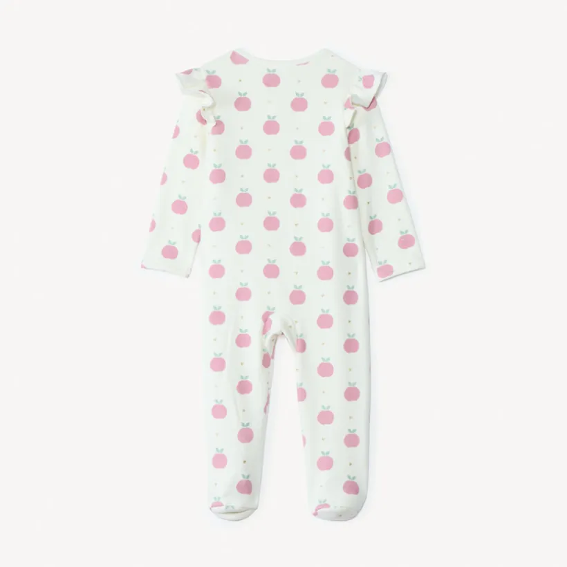 Dors-bien contrecollé et imprimé pommes pour bébé fille