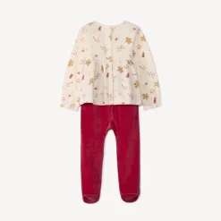 Dors-bien de Noël en velours effet 2 en 1 pour bébé fille