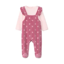 Dors-bien effet 2 en 1 bi-matière à fleurs pour bébé fille