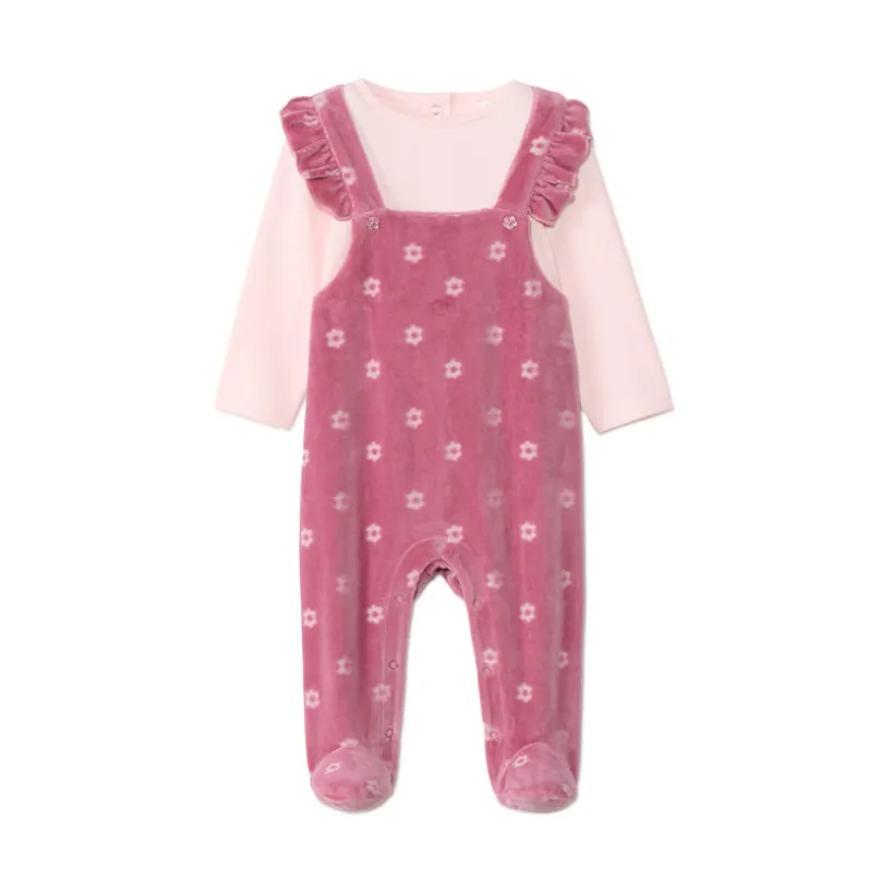 Dors-bien effet 2 en 1 bi-matière à fleurs pour bébé fille