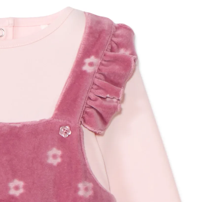 Dors-bien effet 2 en 1 bi-matière à fleurs pour bébé fille