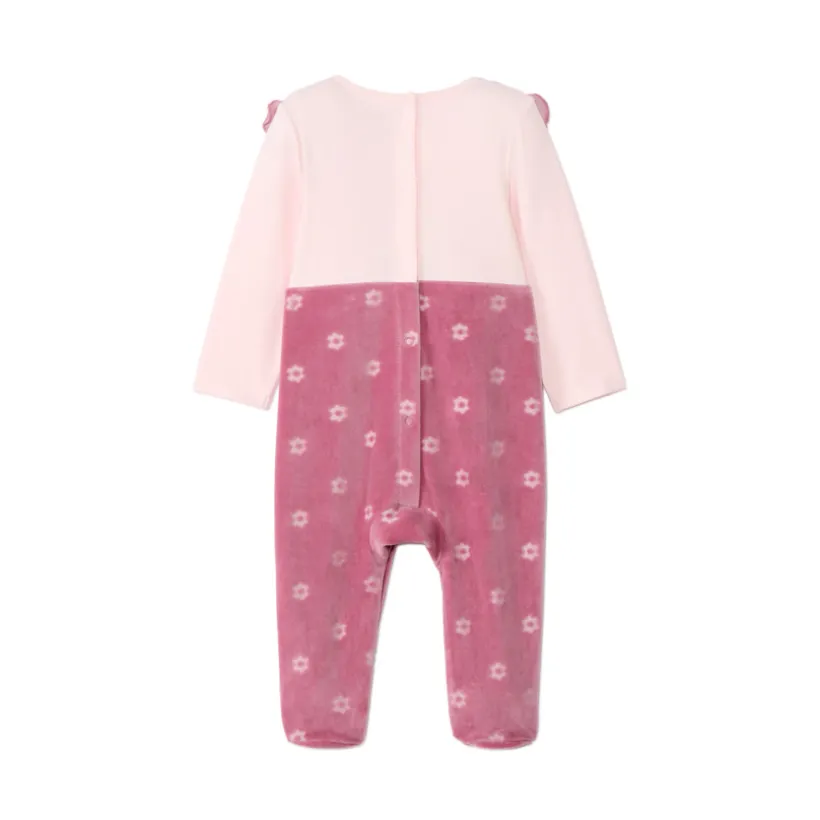 Dors-bien effet 2 en 1 bi-matière à fleurs pour bébé fille