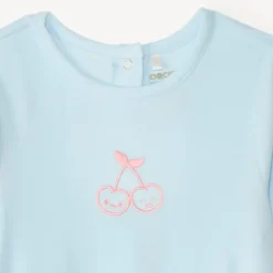 Dors-bien en jersey avec broderie pour bébé fille