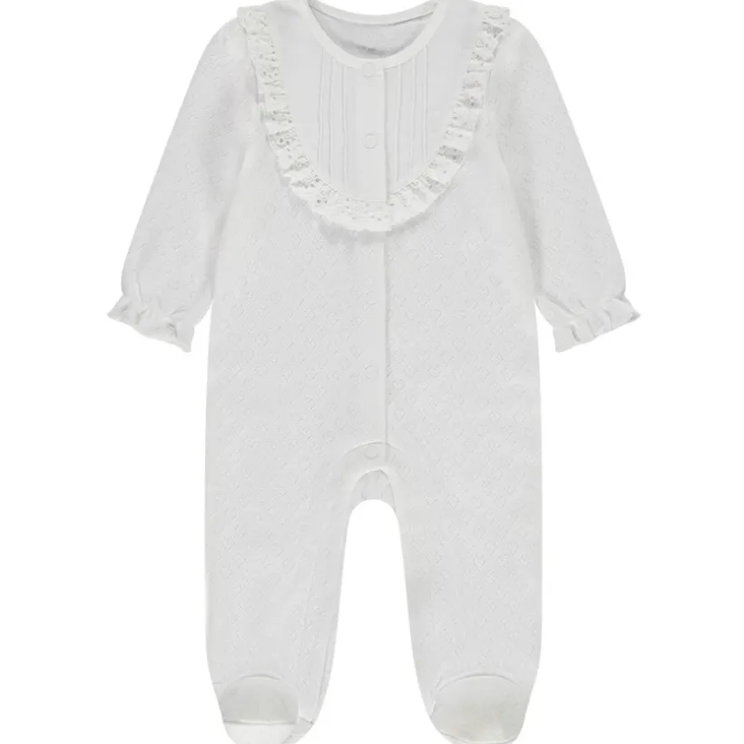 Dors-bien en maille pointelle cœurs pour bébé fille
