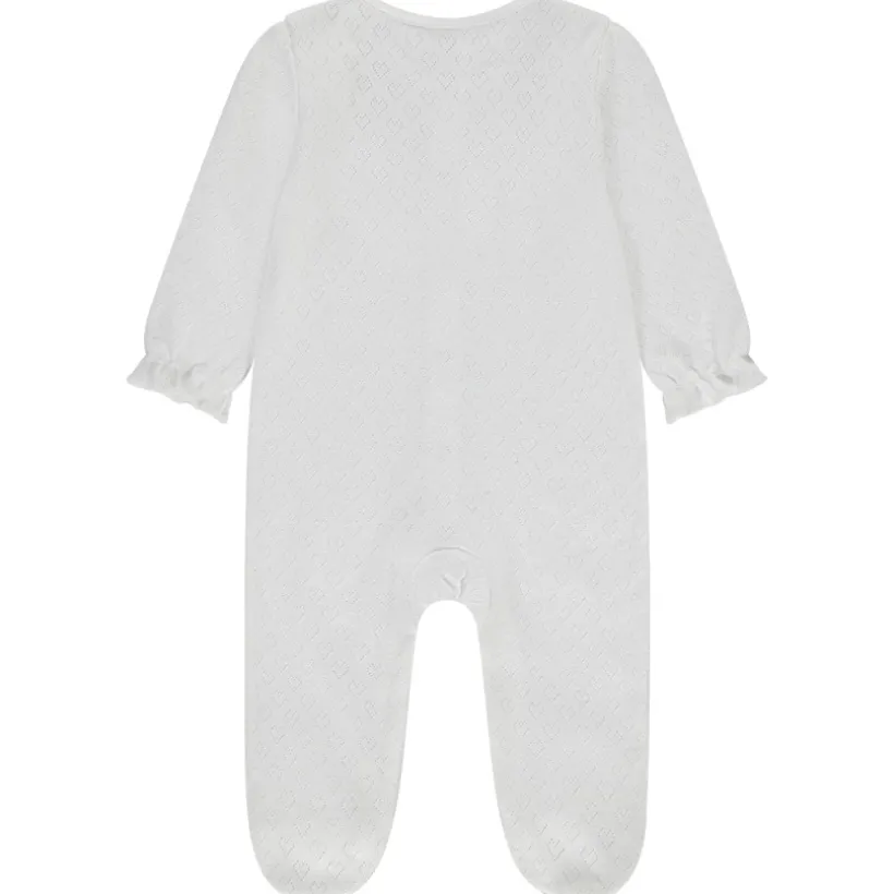Dors-bien en maille pointelle cœurs pour bébé fille
