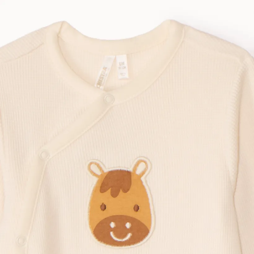 Dors-bien en nid d'abeille patch cheval pour bébé garçon