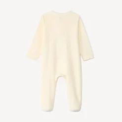 Dors-bien en velours avec patch ourson pour bébé
