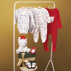 Dors-bien en velours avec patch brodé cerf et imprimé pois pour bébé fille