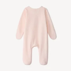 Dors-bien en velours dévoré patch lapins pour bébé fille