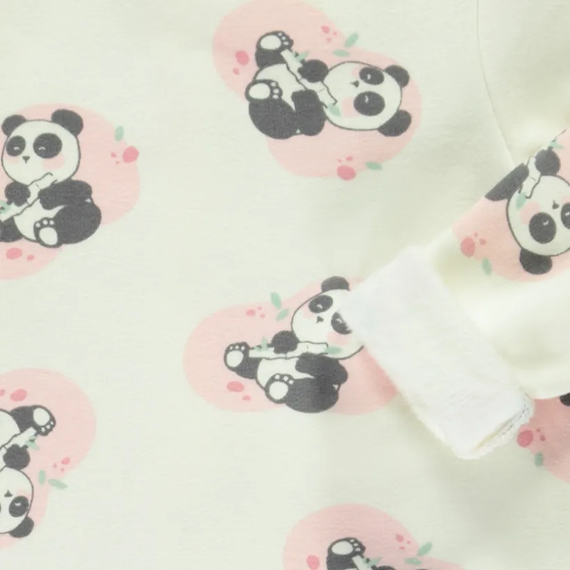 Dors-bien en velours et sherpa à imprimé fantaisie pour bébé fille