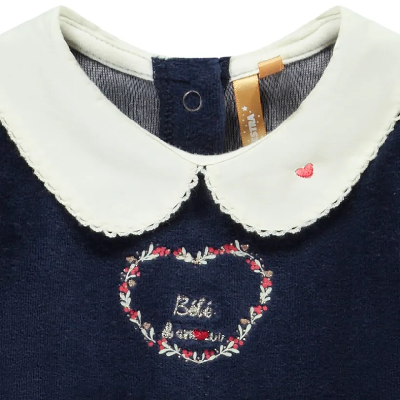 Dors-bien en velours et tulle effet 2 en 1 pour bébé fille