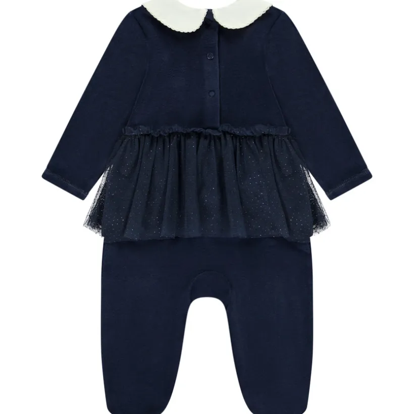 Dors-bien en velours et tulle effet 2 en 1 pour bébé fille