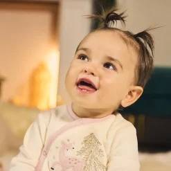 Dors-bien en velours fantaisie avec doudou assorti pour bébé fille (ouvertures différentes selon l'âge)