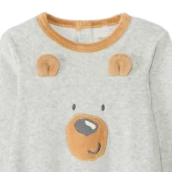 Dors-bien en velours fantaisie pour bébé garçon
