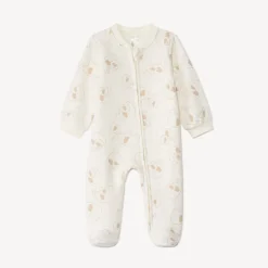 Dors-bien en velours imprimé éléphant pour bébé garçon