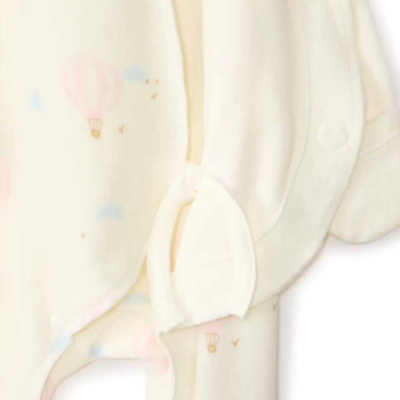 Dors-bien en velours imprimé montgolfières pour bébé fille prématurée