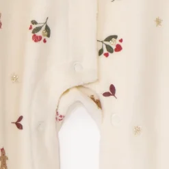 Dors-bien en velours imprimé Noël pour bébé fille avec ouvertures différentes selon l'âge
