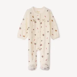 Dors-bien en velours imprimé Noël pour bébé fille avec ouvertures différentes selon l'âge