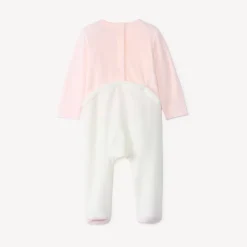 Dors-bien en velours ludique bicolore pour bébé fille