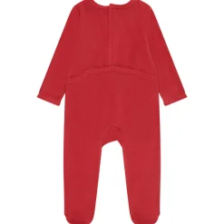 Dors-bien en velours patch brodé cerf pour bébé avec ouvertures différentes selon l'âge