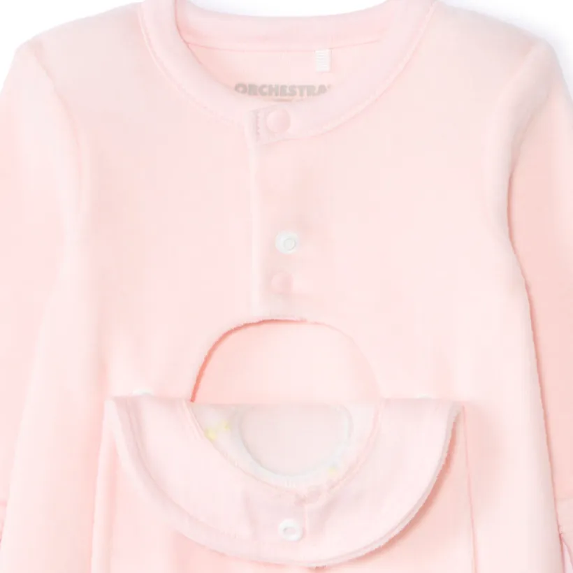 Dors-bien en velours patch montgolfière pour bébé fille prématurée
