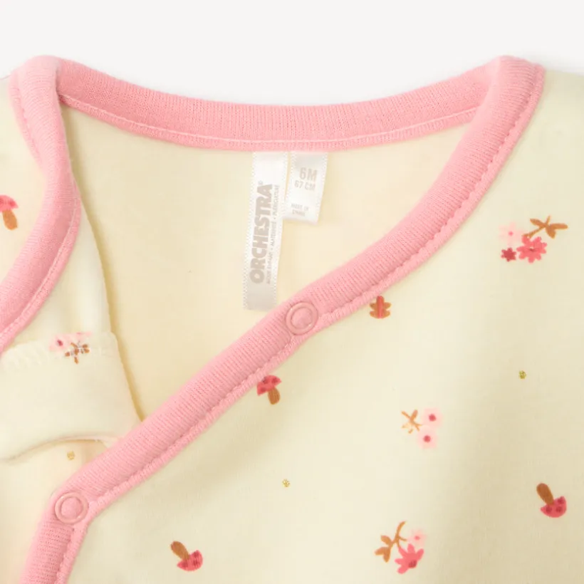 Dors-bien imprimé fleurs pour bébé fille avec ouvertures différentes selon l'âge