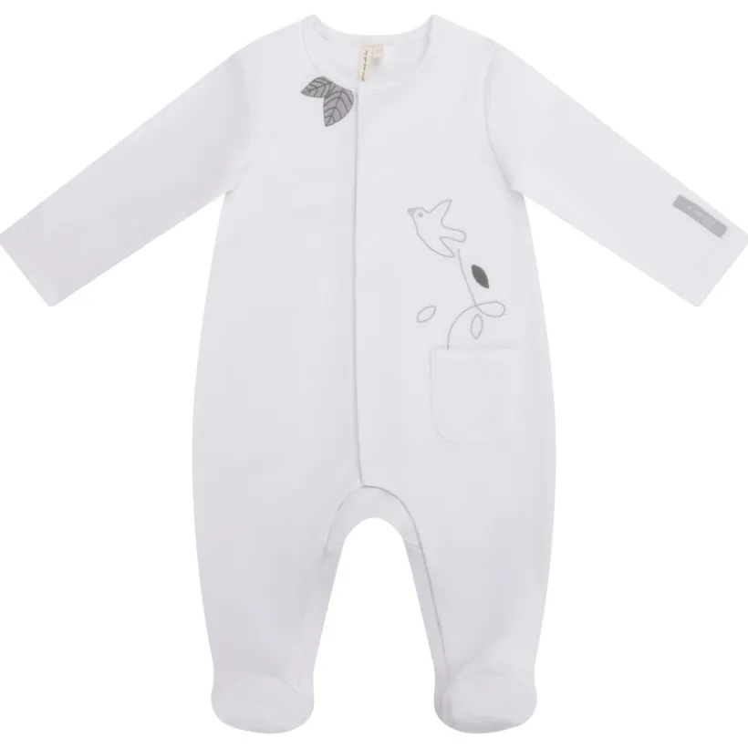 Dors-bien interlock motif oiseau pour bébé fille