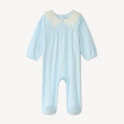 Dors bien léger avec col claudine en broderie anglaise pour bébé fille