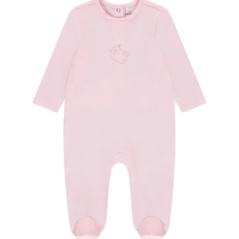 Dors-bien uni avec broderie fantaisie pour bébé fille
