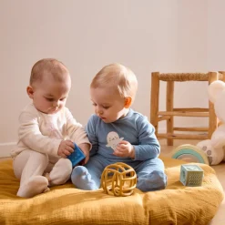 Dors-bien uni en velours à motif fantaisie pour bébé fille
