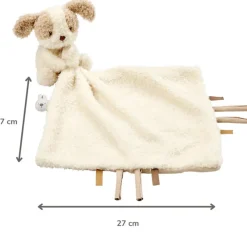 Doudou avec peluche chien - Teddy - Ecru