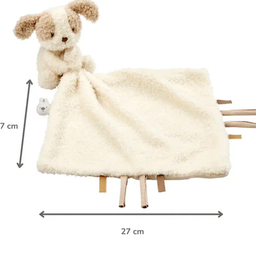 Doudou avec peluche chien - Teddy - Ecru