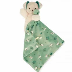 Doudou chien avec carré Vert