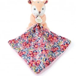 Doudou Faon beige avec mouchoir Boh'Aime 12cm