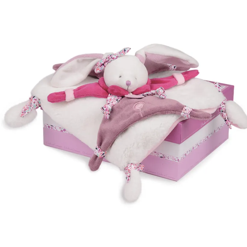 Doudou Lapin Cerise - Rose/Mauve