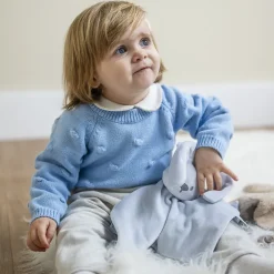 Doudou lapin plat gris Glow à motifs qui brille dans le noir