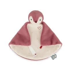 Doudou manchot rose