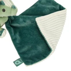 Doudou mouchoir en velours Carlos le Tricératops