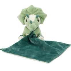 Doudou mouchoir en velours Carlos le Tricératops