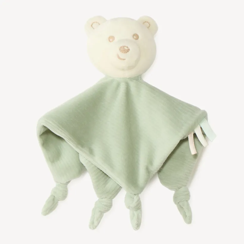 Doudou mouchoir ourson en velours pour bébé