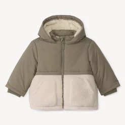 Doudoune bi-matière avec sherpa bouclette pour bébé garçon