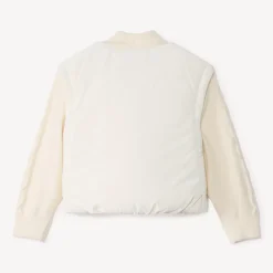 Doudoune et toile et tricot à col montant pour fille