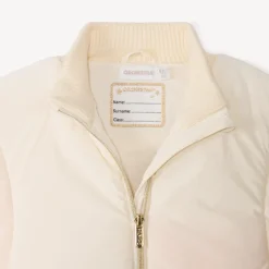 Doudoune et toile et tricot à col montant pour fille