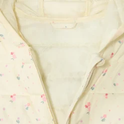 Doudoune fine matelassée à capuche imprimé fleuri pour fille