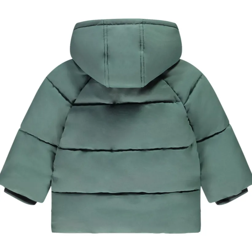 Doudoune longue manches longues en sherpa + capuche pour bébé garçon