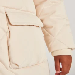 Doudoune manches longues en twill et sherpa + gilet pour fille