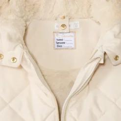 Doudoune manches longues en twill et sherpa + gilet pour fille