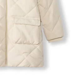 Doudoune manches longues en twill et sherpa + gilet pour fille